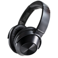 Sleek black Sharp HP-60 wireless over-ear headphones with padded earcups and headband.