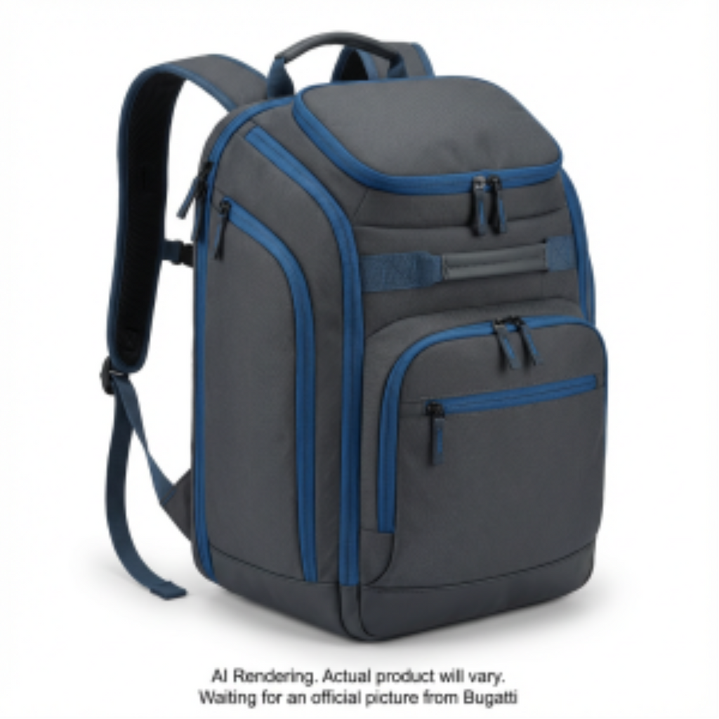 Grey and blue K&B Sport Junior Copper Backpack featuring multiple zippered compartments.
