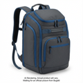 Grey and blue K&B Sport Junior Copper Backpack featuring multiple zippered compartments.