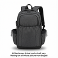 K&B Sport Tremblant charcoal and black ski boot backpack with zippered pockets and side pouches.