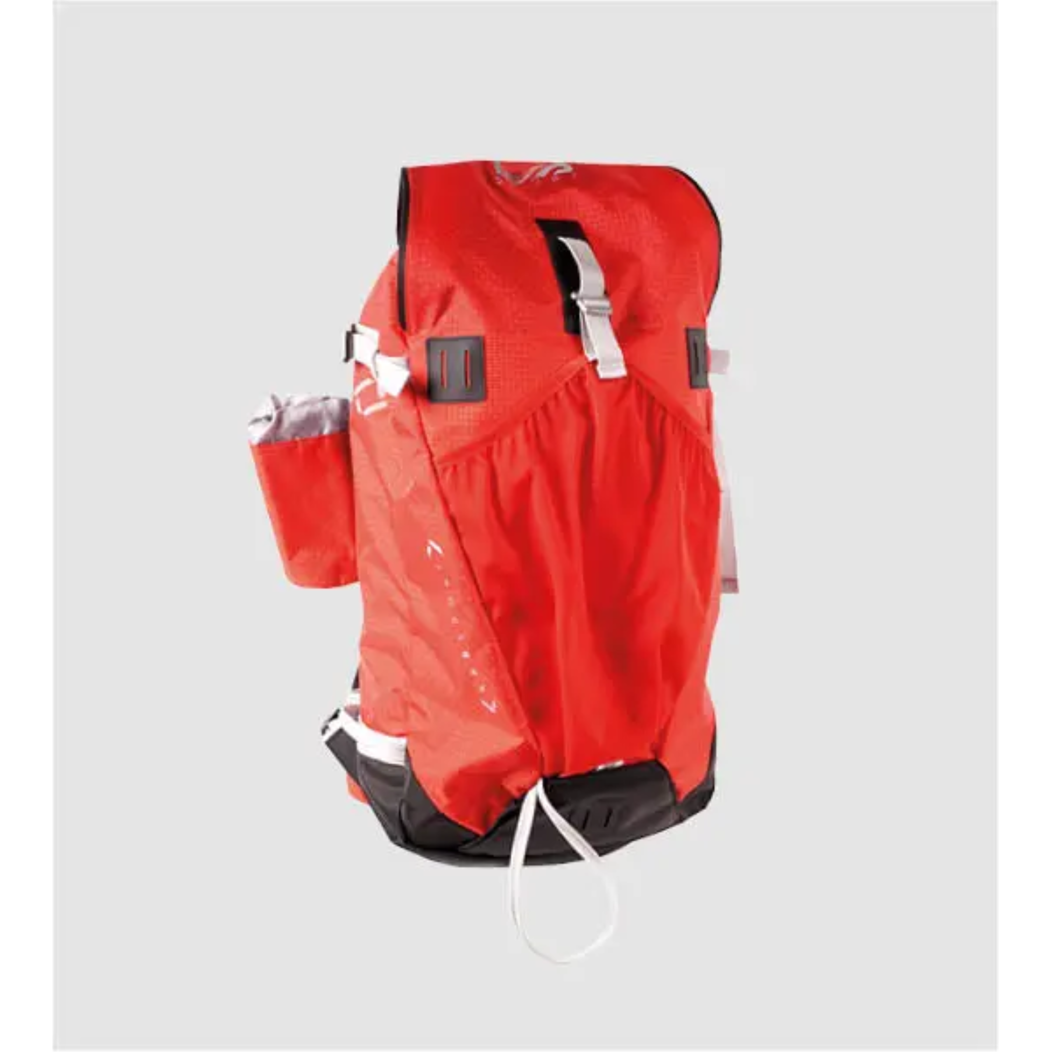 Red K&B Sport Ski Touring Backpack, a 33L technical pack with white straps/loops and black accents.