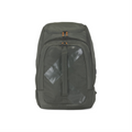 Khaki K&B Sport Peak 72L boot backpack with orange zipper pulls and reflective stripe design.