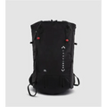 Front view of a black 20L waterproof touring ski backpack with K&S Sport branding and red toggles.