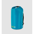 Teal Kelsall 30L waterproof dry bag with roll-top closure, backpack straps, and yellow logos.