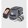 K&B Sport 3-piece silver and grey bike bag set including phone mount, trunk bag, and saddle bag.