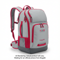 Bugatti Junior K&B Sport Backpack in light grey with raspberry pink zippers and trim.