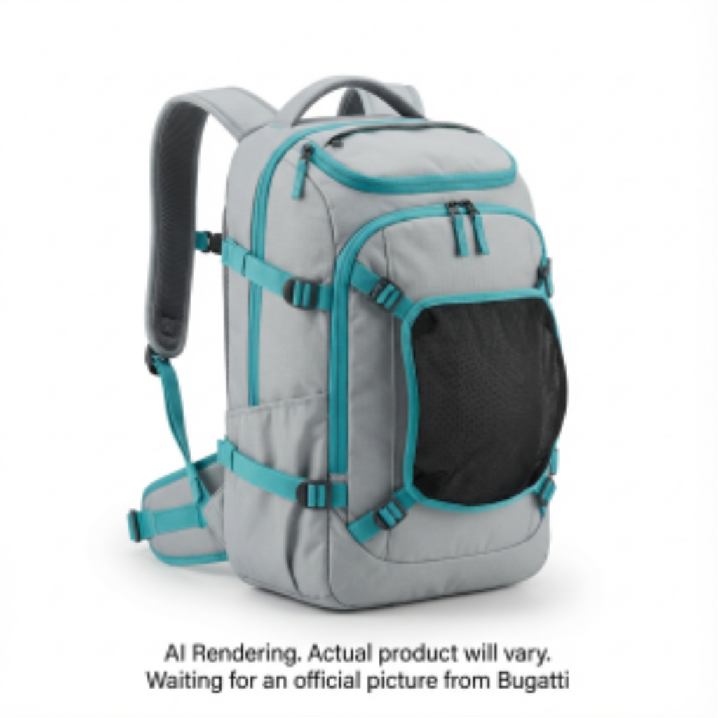 Grey K&B Sport Whistler 30L ski boot bag with turquoise trim and mesh helmet holder.