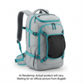 Grey K&B Sport Whistler 30L ski boot bag with turquoise trim and mesh helmet holder.