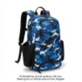 K&B Sport Junior Tremblant Ski Boot Backpack in blue and white camo print.