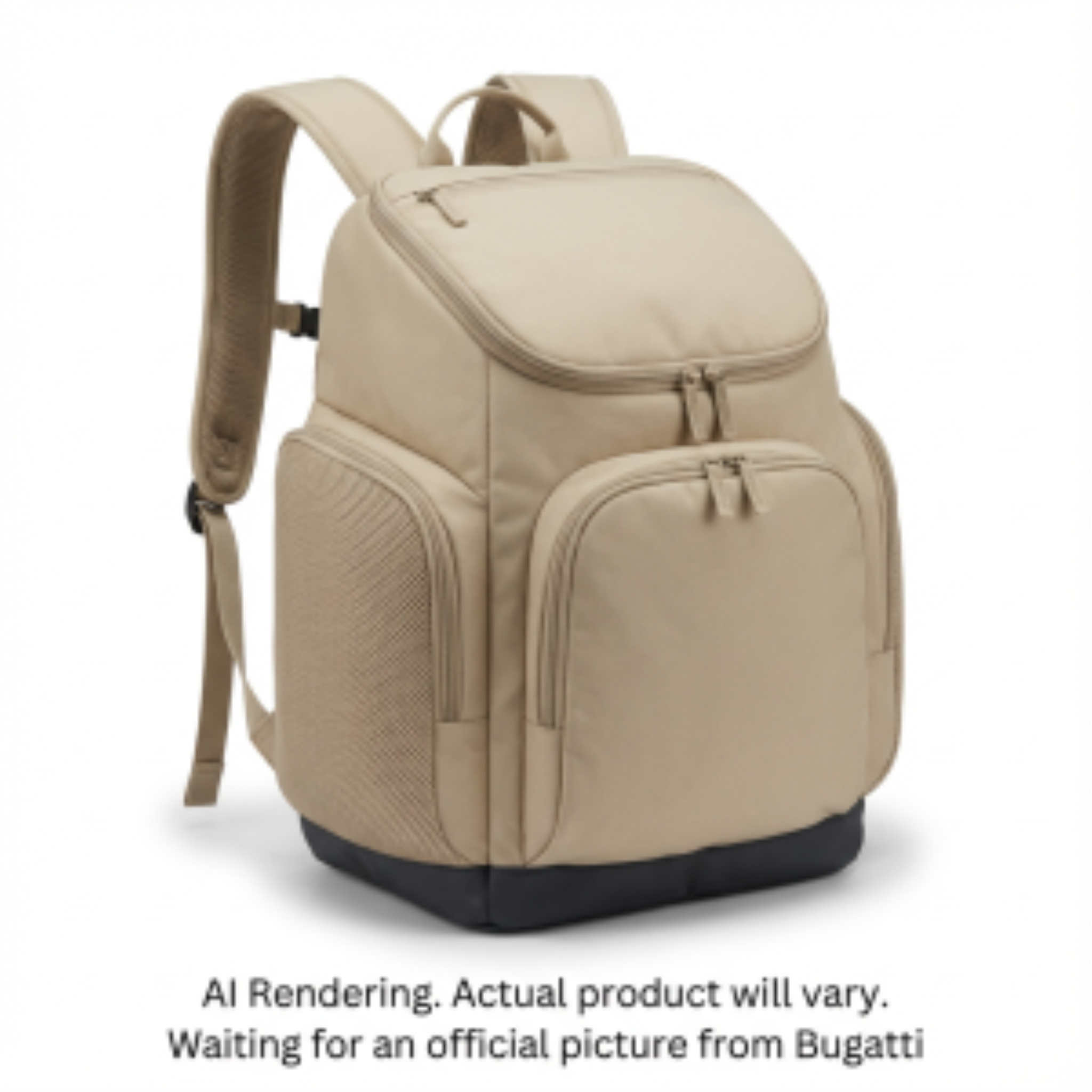 Tan K&B Sport Panorama Boot Backpack with multiple zippered compartments and a black base.