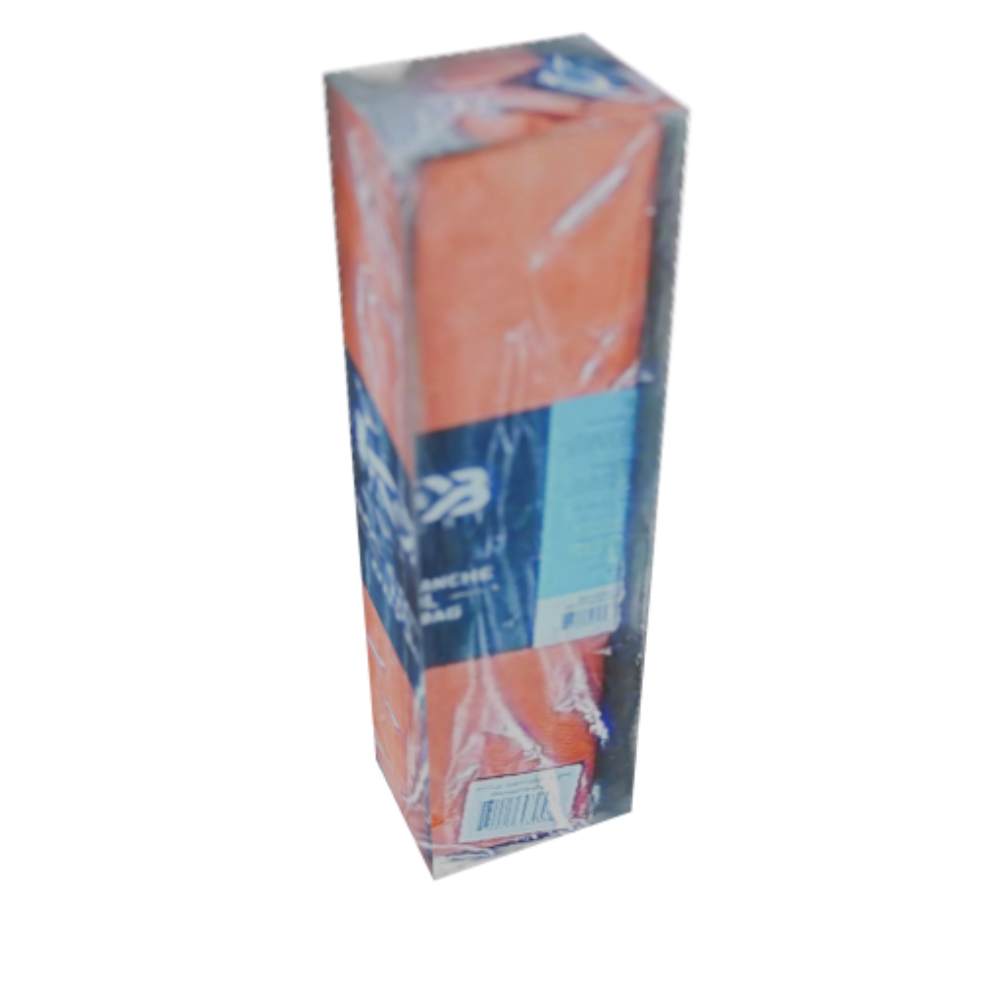 Packaged orange K&B Sport Nicolet 10L Dry Bag, water-repellent adventure gear in plastic wrap.