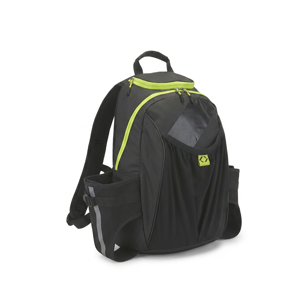 A photorealistic studio photograph of the Bugatti K&B Sport Tremblant Boot Backpack, angled left on a pure white background with a soft shadow.
