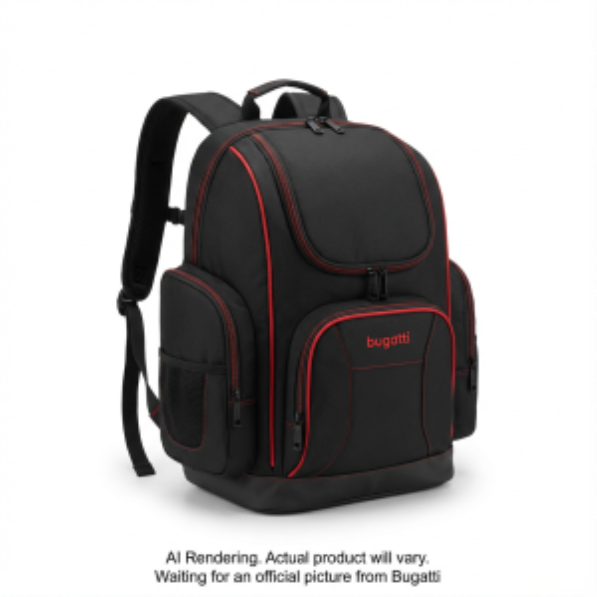 Black and red junior ski boot backpack with multiple compartments and side pockets.