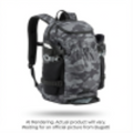 Junior Tremblant ski boot backpack in grey camouflage with black side pockets and straps.