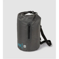 K&B Sport Ripon 15L charcoal waterproof ripstop dry bag with roll-top closure and front zipper.