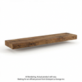 Solid walnut floating wood shelf with natural grain texture and medium brown finish.