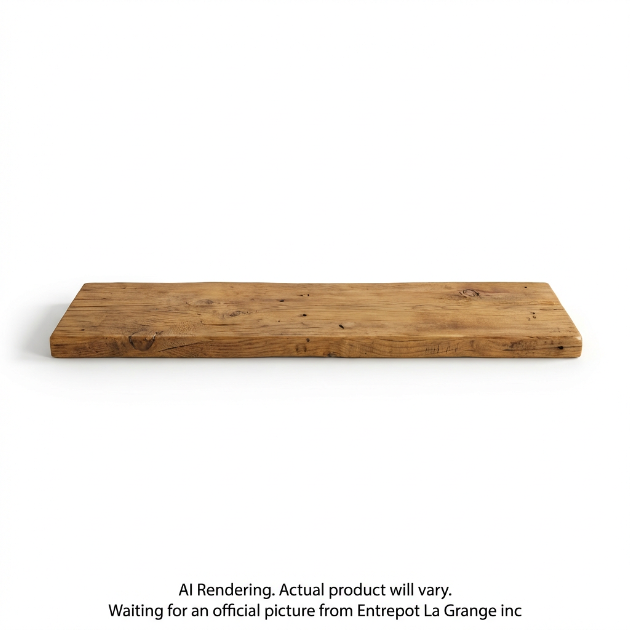 Solid honey pine and spruce wood wall shelf with a rustic grain finish.