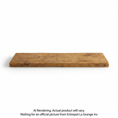 Solid honey pine and spruce wood wall shelf with a rustic grain finish.
