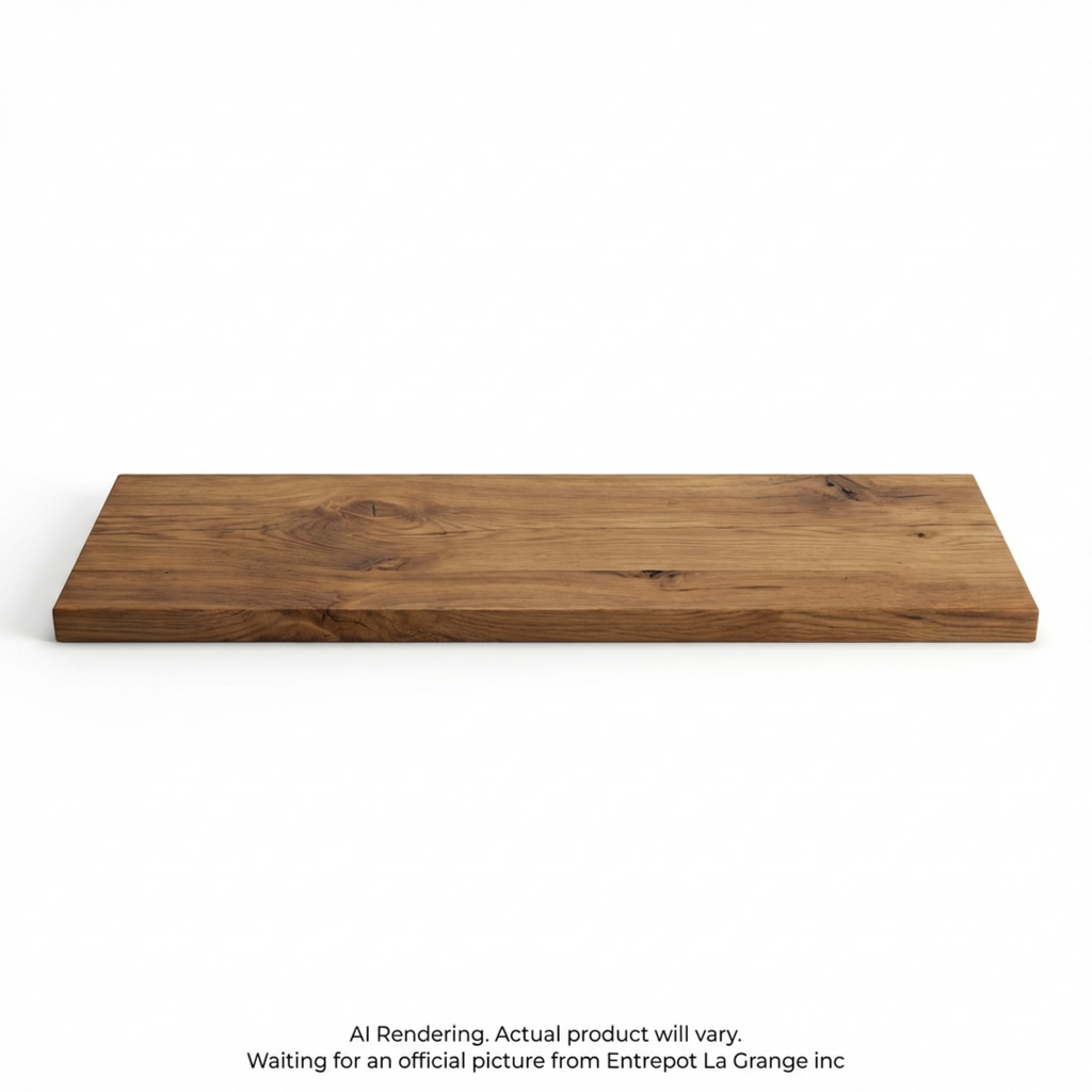 36-inch solid wood floating shelf with a medium walnut finish and natural grain details.
