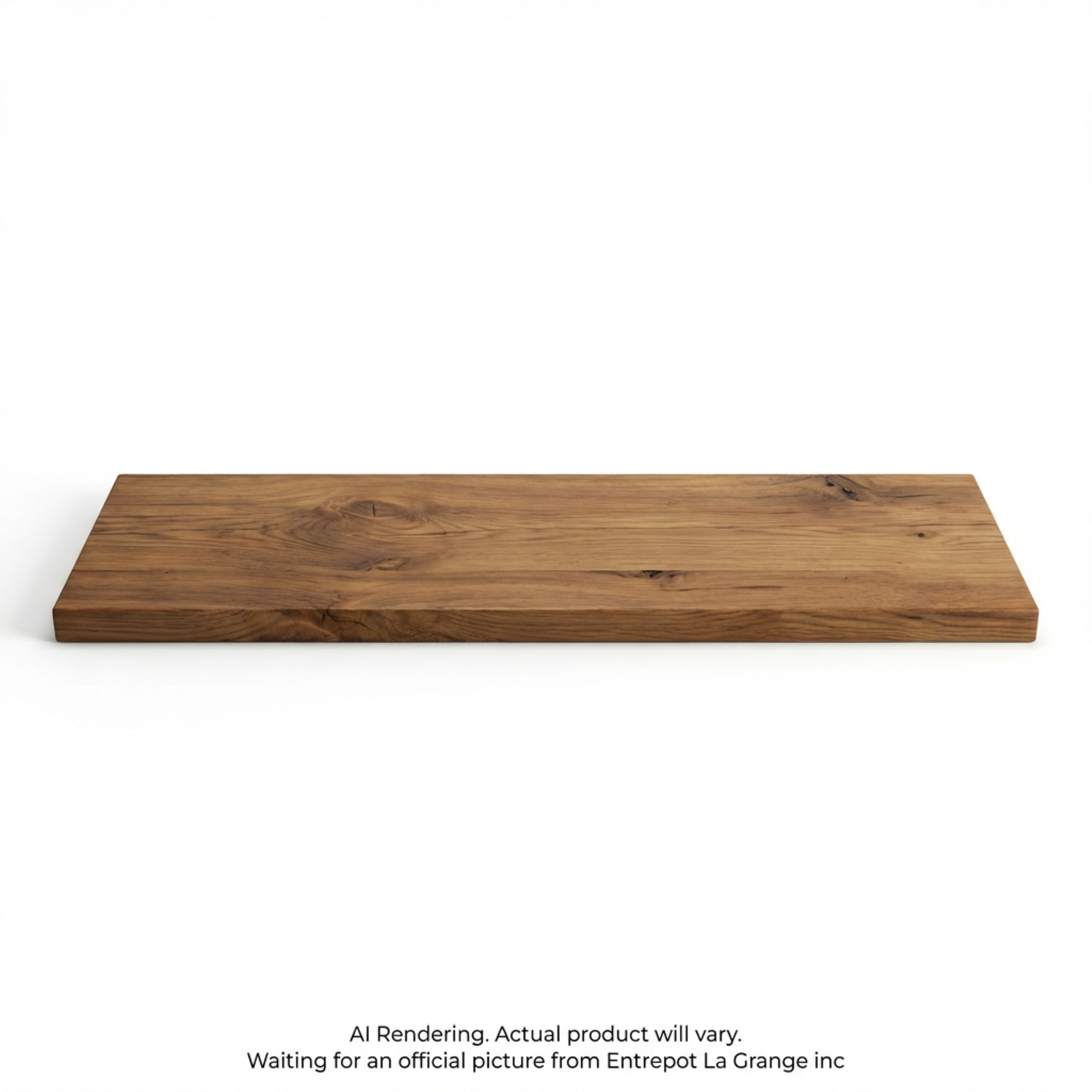 36-inch solid wood floating shelf with a medium walnut finish and natural grain details.