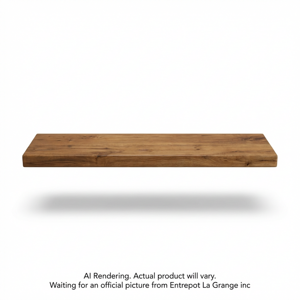 36-inch solid wood floating wall shelf in a medium walnut finish with natural grain details.