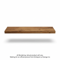36-inch solid wood floating wall shelf in a medium walnut finish with natural grain details.