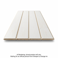 Four modern white wood wall panels in a vertical pine pack with visible wood grain and grooves.