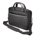 Black Kensington Contour 2.0 14-inch ergonomic laptop briefcase with top handles and shoulder strap.