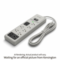 Kensington Guardian 7-Outlet Surge Protector in gray with power switch and indicator light.