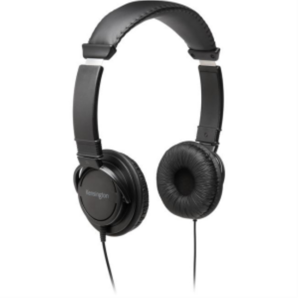 Kensington USB Hi-Fi Headphones with adjustable padded headband and black on-ear cushions.