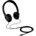 Black Kensington USB-C Hi-Fi Headphones with padded earcups and a long coiled cable.