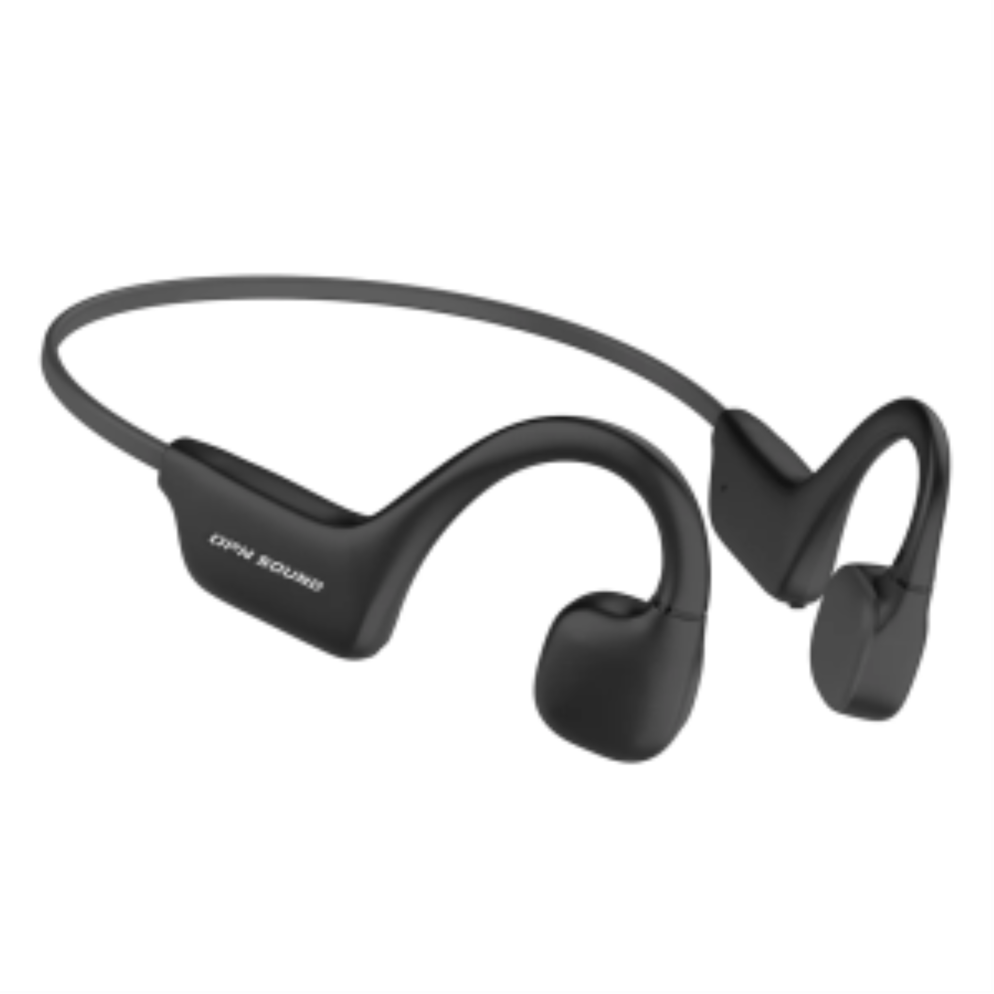 Black OPN Sound Osso open-ear bone conduction wireless headphones with a wrap-around headband.