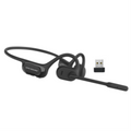 Chat Pro black bone conduction headset with noise-canceling boom microphone and USB dongle.