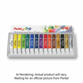 Pentel Arts 15-pack watercolor set featuring vibrant tubes arranged in a white container.