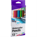 Pentel Arts 12-pack of acid-free watercolor pencils in a purple and white box.