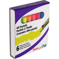 Pentel Arts 6-pack of fluorescent oil pastels in a white and purple box display.