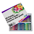 Pentel Arts Oil Pastels set of 36 vibrant, non-toxic colors in a white box with flower artwork.