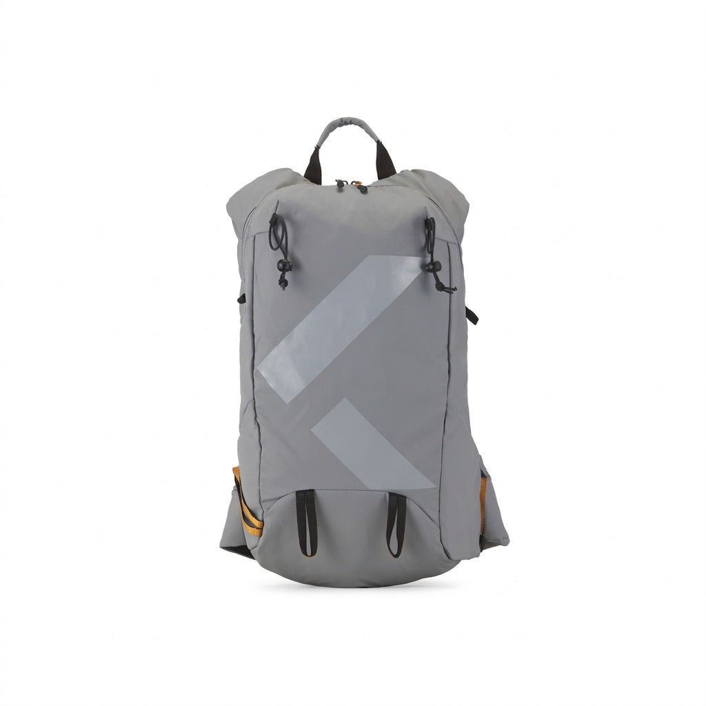 Bugatti Rogers 20L Touring Backpack in grey ripstop with reflective accents on a white background.